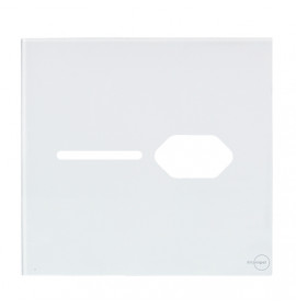 Placa p/ 1 Interruptor + Tomada 4x4 - Novara Glass Branco